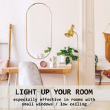Mirrors: Wall Mirror Oval Aluminum Frame Bathroom 45x100cm GOLD