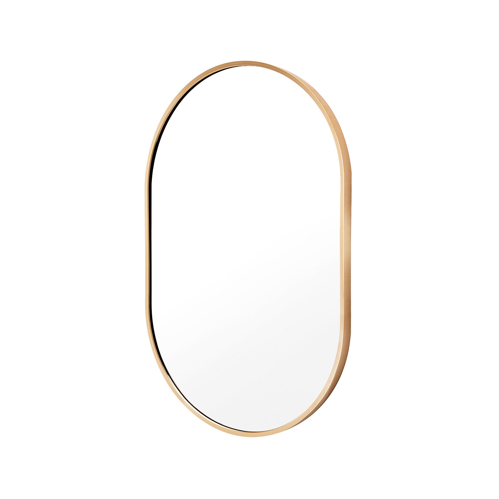 Mirrors: Wall Mirror Oval Aluminum Frame Bathroom 50x75cm GOLD