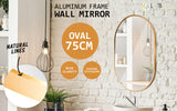 Mirrors: Wall Mirror Oval Aluminum Frame Bathroom 50x75cm GOLD