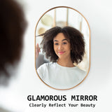 Mirrors: Wall Mirror Oval Aluminum Frame Bathroom 50x75cm GOLD