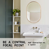 Mirrors: Wall Mirror Oval Aluminum Frame Bathroom 50x75cm GOLD