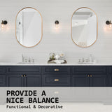 Mirrors: Wall Mirror Oval Aluminum Frame Bathroom 50x75cm GOLD