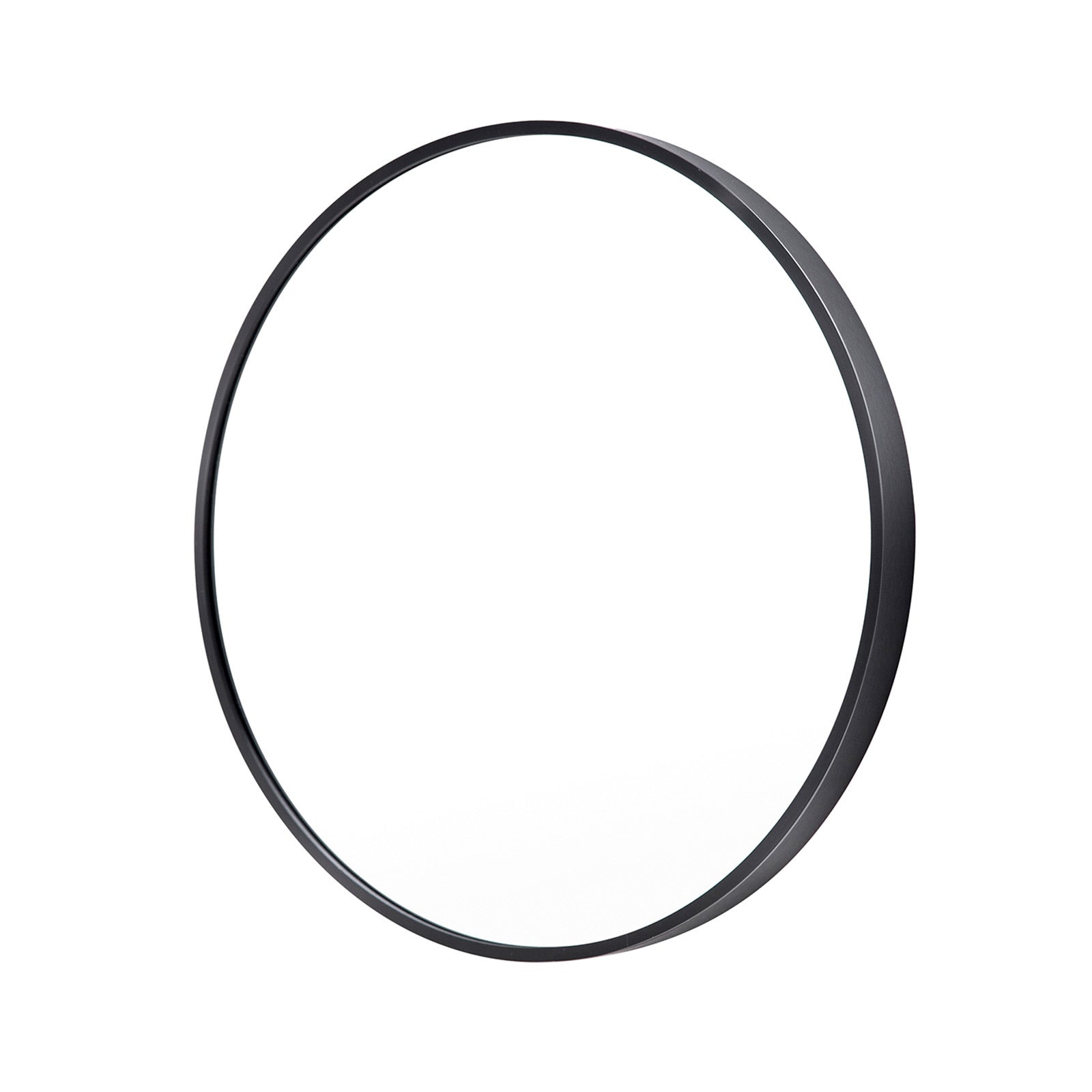 Mirrors: Wall Mirror Round Aluminum Frame Bathroom 80cm BLACK