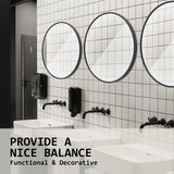 Mirrors: Wall Mirror Round Aluminum Frame Bathroom 80cm BLACK