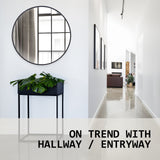 Mirrors: Wall Mirror Round Aluminum Frame Bathroom 80cm BLACK