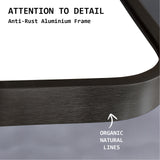 2 Set Wall Mirror Rectangular Aluminum Frame Bathroom 60x80cm BLACK