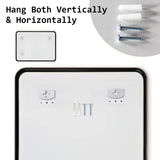 2 Set Wall Mirror Rectangular Aluminum Frame Bathroom 60x80cm BLACK