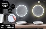 Mirrors: LED Wall Mirror Round Anti-Fog Bathroom 50cm