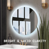 Mirrors: LED Wall Mirror Round Anti-Fog Bathroom 50cm