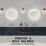 Mirrors: LED Wall Mirror Round Anti-Fog Bathroom 50cm