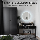 Mirrors: LED Wall Mirror Round Anti-Fog Bathroom 50cm