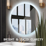 Mirrors: LED Wall Mirror Round Anti-Fog Bathroom 70cm