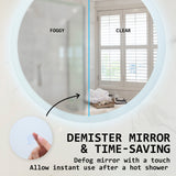 Mirrors: LED Wall Mirror Round Anti-Fog Bathroom 70cm