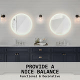 Mirrors: LED Wall Mirror Round Anti-Fog Bathroom 70cm