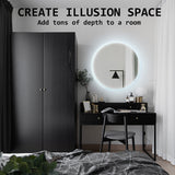 Mirrors: LED Wall Mirror Round Anti-Fog Bathroom 70cm