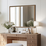 Mirrors: Wall Mirror Rectangular Frame Bathroom 70x90cm Antique Brown