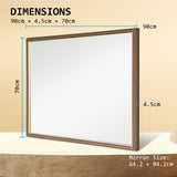 Mirrors: Wall Mirror Rectangular Frame Bathroom 70x90cm Antique Brown
