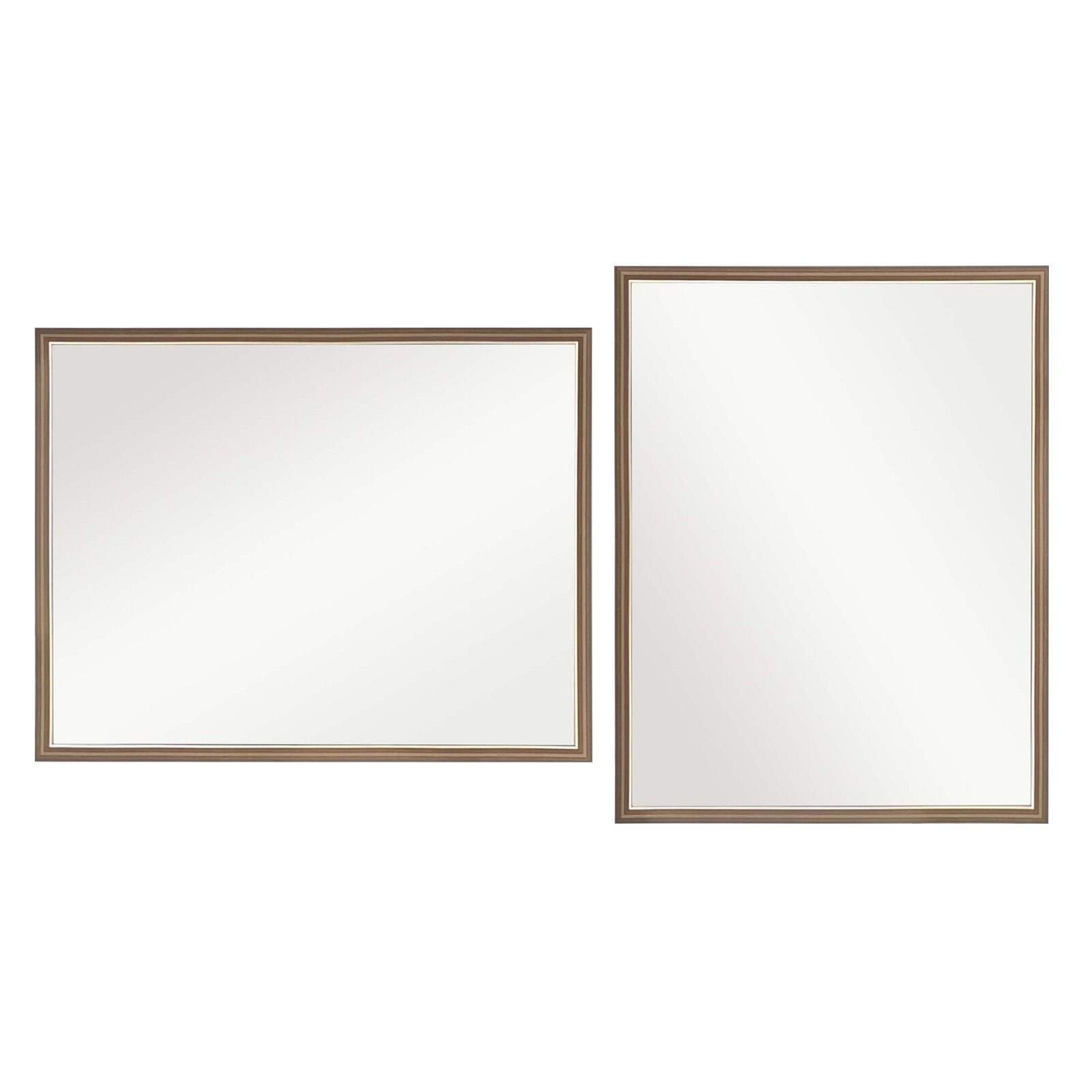 Mirrors: 2 Set Wall Mirror Rectangular Frame Bathroom 70x90cm Antique Brown