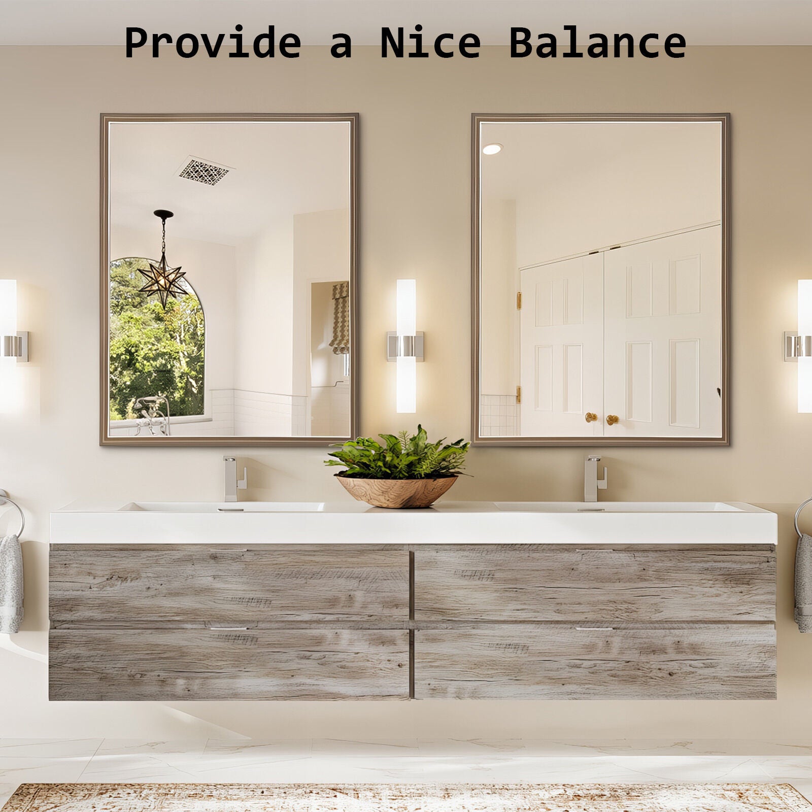 Mirrors: 2 Set Wall Mirror Rectangular Frame Bathroom 70x90cm Antique Brown