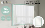 Mirrors: Wall Mirror Rectangular Frame Bathroom 70x90cm Turquoise