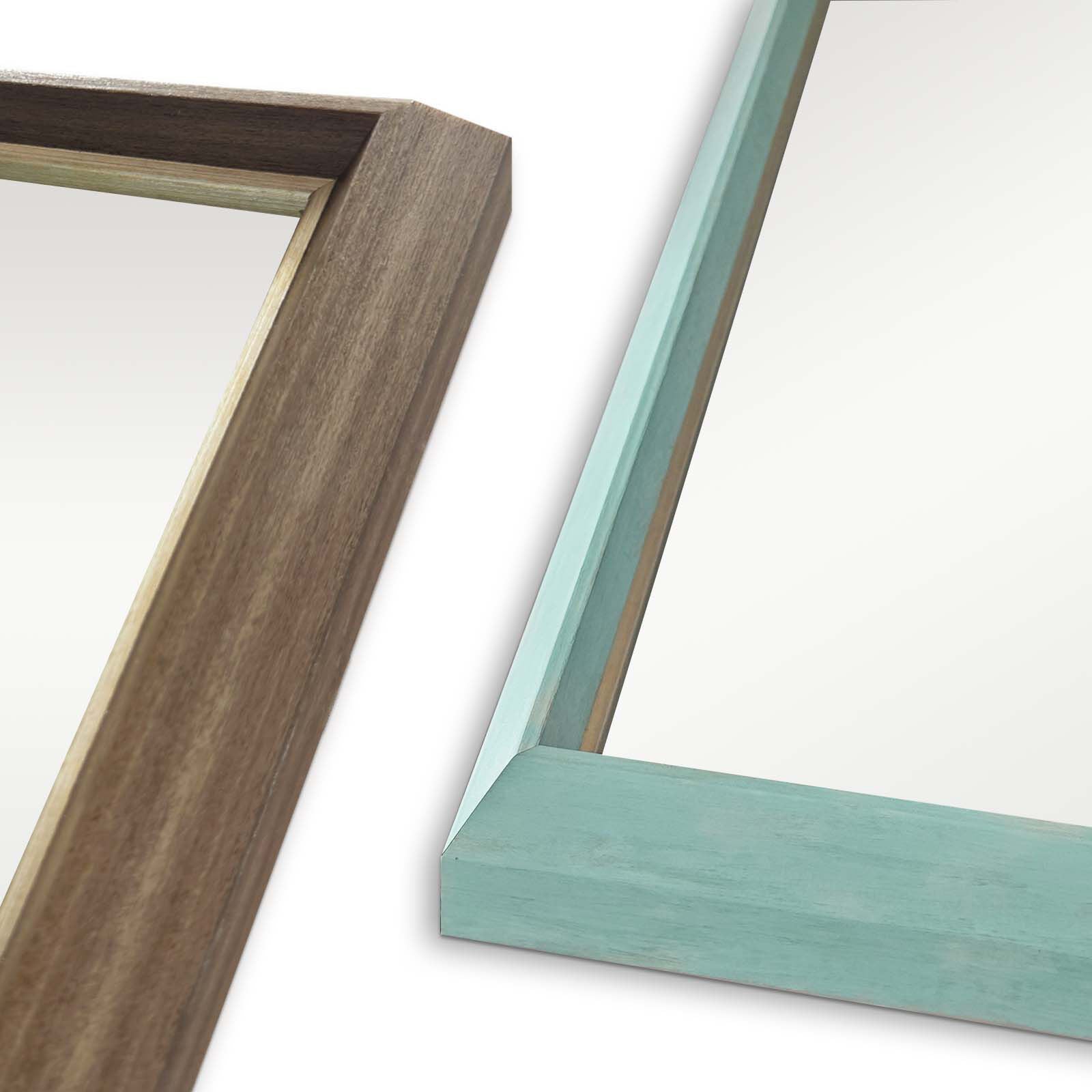 Mirrors: Wall Mirror Rectangular Frame Bathroom 70x90cm Turquoise