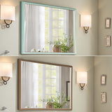 Mirrors: Wall Mirror Rectangular Frame Bathroom 70x90cm Turquoise