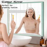 Mirrors: Wall Mirror Rectangular Frame Bathroom 70x90cm Turquoise