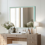 Mirrors: Wall Mirror Rectangular Frame Bathroom 70x90cm Turquoise