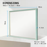 Mirrors: Wall Mirror Rectangular Frame Bathroom 70x90cm Turquoise