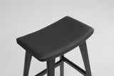 Table & Bar Stools: 4X Wooden Bar Stool Padded PU Leather Dining Chair KANSO 65cm BLACK