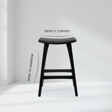 Table & Bar Stools: 4X Wooden Bar Stool Padded PU Leather Dining Chair KANSO 65cm BLACK