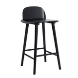 Table & Bar Stools: Wooden Bar Stool Dining Chair Ash Wood ELISE 65cm BLACK