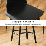 Table & Bar Stools: Wooden Bar Stool Dining Chair Ash Wood ELISE 65cm BLACK