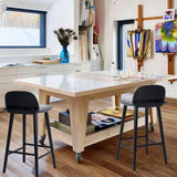 Table & Bar Stools: Wooden Bar Stool Dining Chair Ash Wood ELISE 65cm BLACK