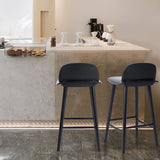 Table & Bar Stools: Wooden Bar Stool Dining Chair Ash Wood ELISE 65cm BLACK