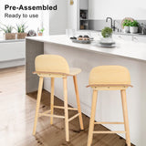 Table & Bar Stools: Wooden Bar Stool Dining Chair Ash Wood ELISE 65cm