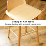 Table & Bar Stools: Wooden Bar Stool Dining Chair Ash Wood ELISE 65cm