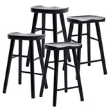 Table & Bar Stools: 4X Wooden Bar Stool Dining Chair Pine Wood FRIDA 65cm BLACK