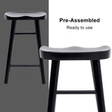 Table & Bar Stools: 4X Wooden Bar Stool Dining Chair Pine Wood FRIDA 65cm BLACK