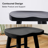 Table & Bar Stools: 4X Wooden Bar Stool Dining Chair Pine Wood FRIDA 65cm BLACK