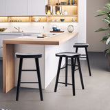 Table & Bar Stools: 4X Wooden Bar Stool Dining Chair Pine Wood FRIDA 65cm BLACK