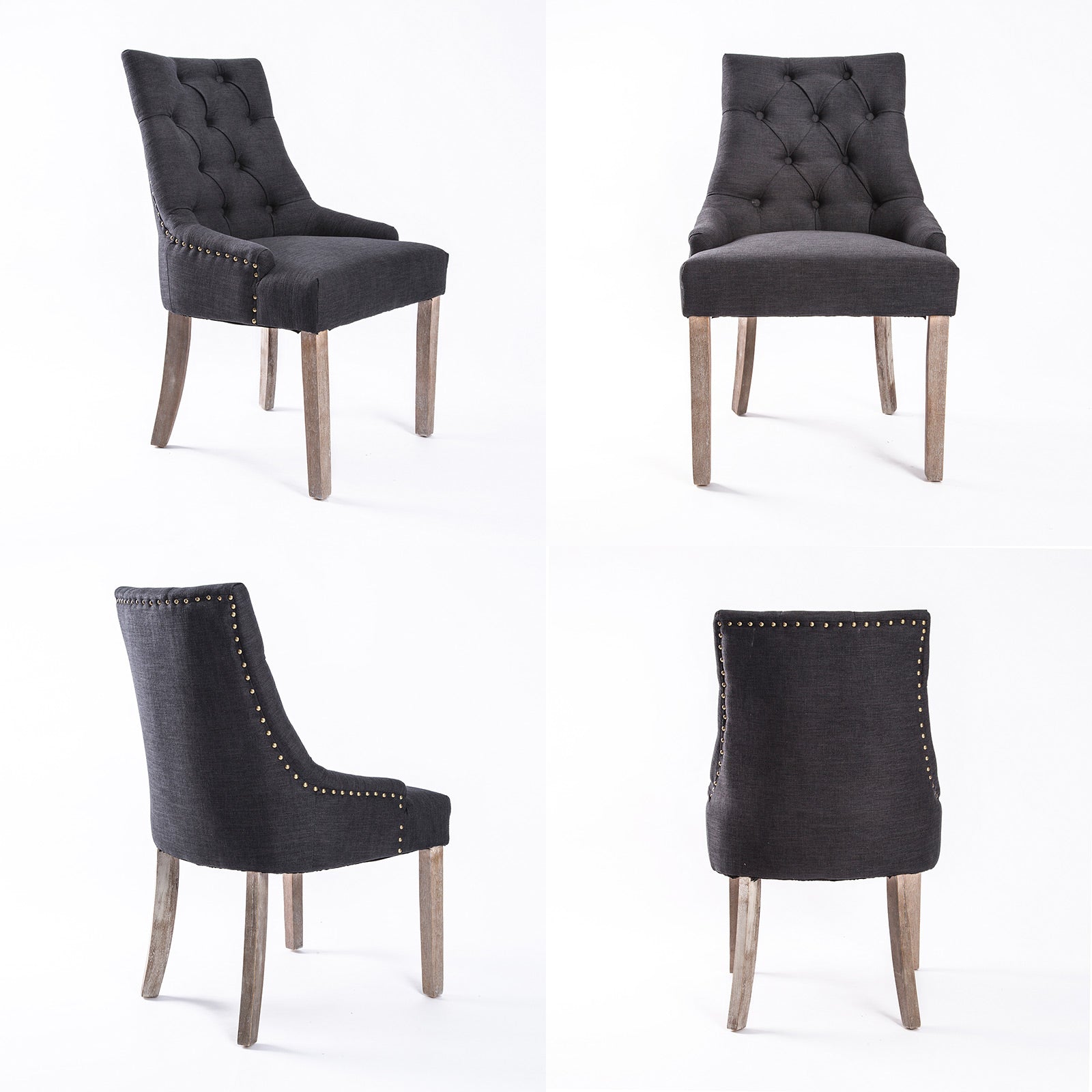 Kitchen & Dining Chairs: French Provincial Dining Chair Oak Leg AMOUR BLACK