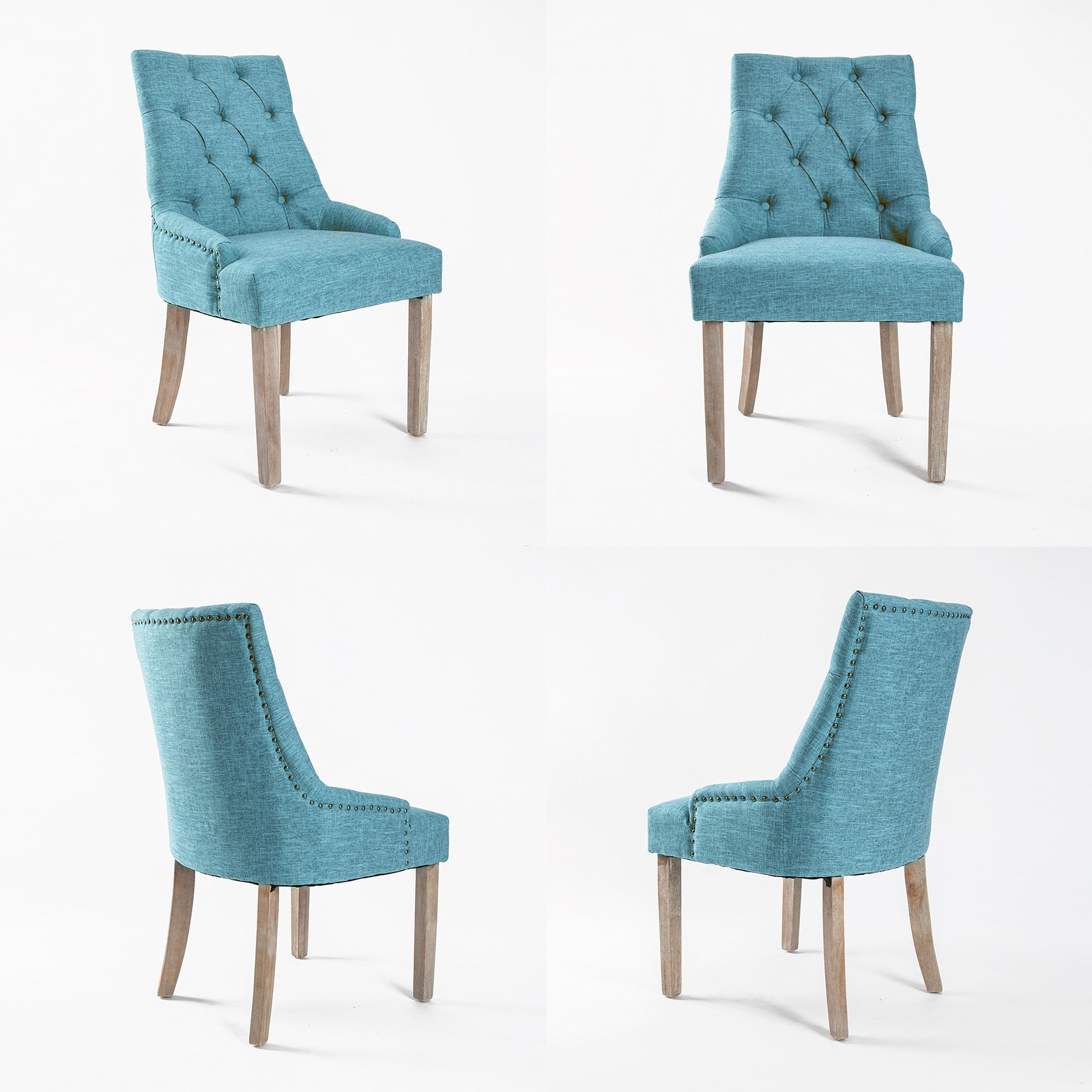 Kitchen & Dining Chairs: French Provincial Dining Chair Oak Leg AMOUR BLUE