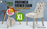 Kitchen & Dining Chairs: French Provincial Dining Chair Oak Leg AMOUR CREAM