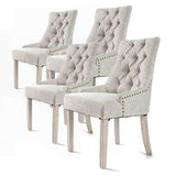 Kitchen & Dining Chairs: 4X French Provincial Dining Chair Oak Leg AMOUR CREAM