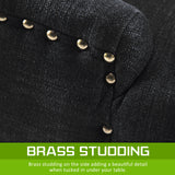 2X French Provincial Dining Chair Oak Leg AMOUR DARK BLACK