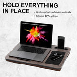 Tablets & Cases: Lap Desk Laptop Stand Phone Tablet Holder Mousepad Cushioned Lapdesk IRON GREY OAK