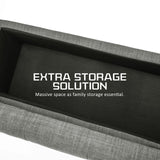 Ottomans & Footstools: Storage Ottoman Stool 102cm Fabric DARK GREY