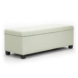 Ottomans & Footstools: Storage Ottoman Stool 102cm Fabric LIGHT GREEN