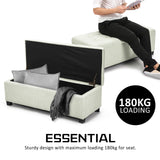 Ottomans & Footstools: Storage Ottoman Stool 102cm Fabric LIGHT GREEN